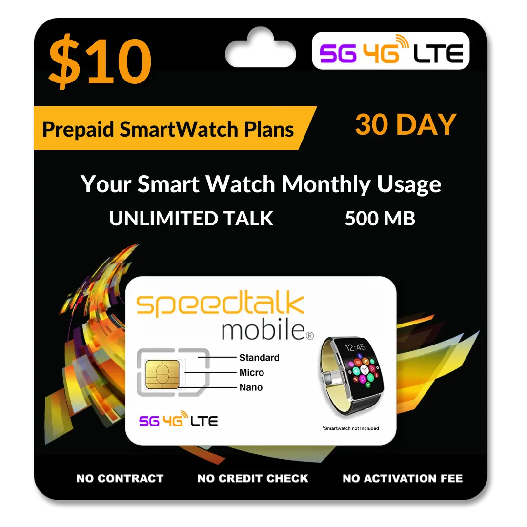 $10 A Month Prepaid Smart Watch SIM Card for GSM Smart Watches and Wearable Devices