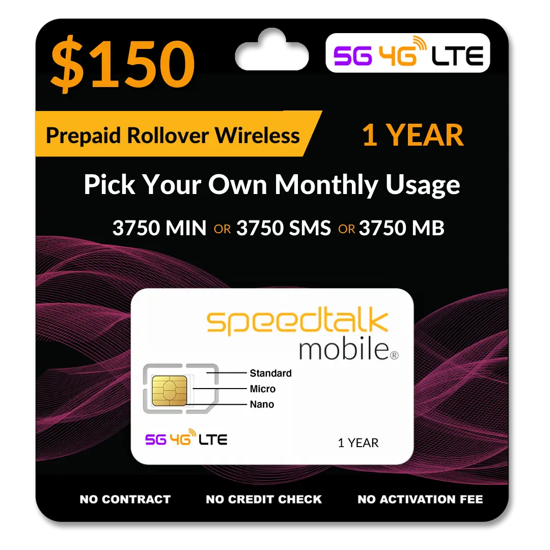 $150 1 Year ROLLOVER Smart Phone Plans