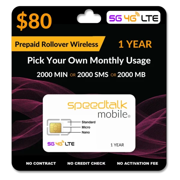 $80 For 1 Year ROLLOVER SmartPhone Plans